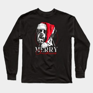 Funny Santa Boxer Dog Merry Christmas dog Long Sleeve T-Shirt